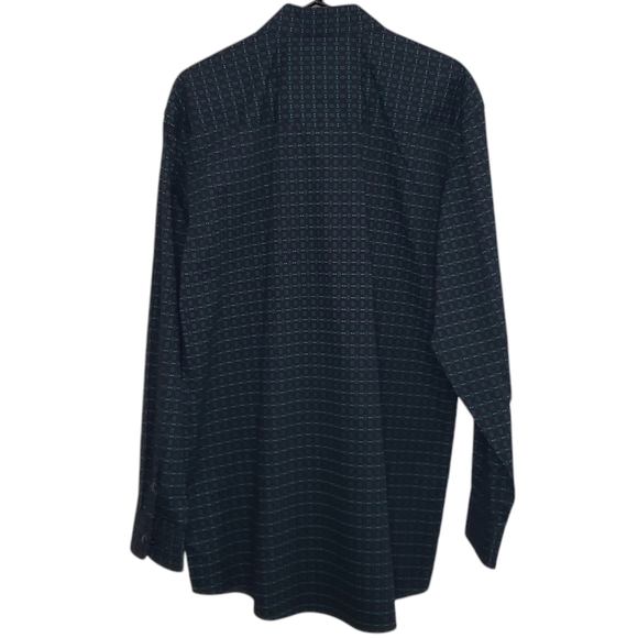 Panhandle Pearl Snap Men's Shirt Size Medium Tall Western Casual Green Dark Grey - Picture 6 of 14